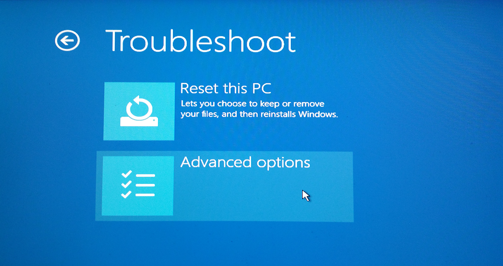 Repairing Windows 10: Troubleshoot