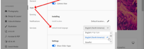 Change language settings in Adobe Photoshop 2020