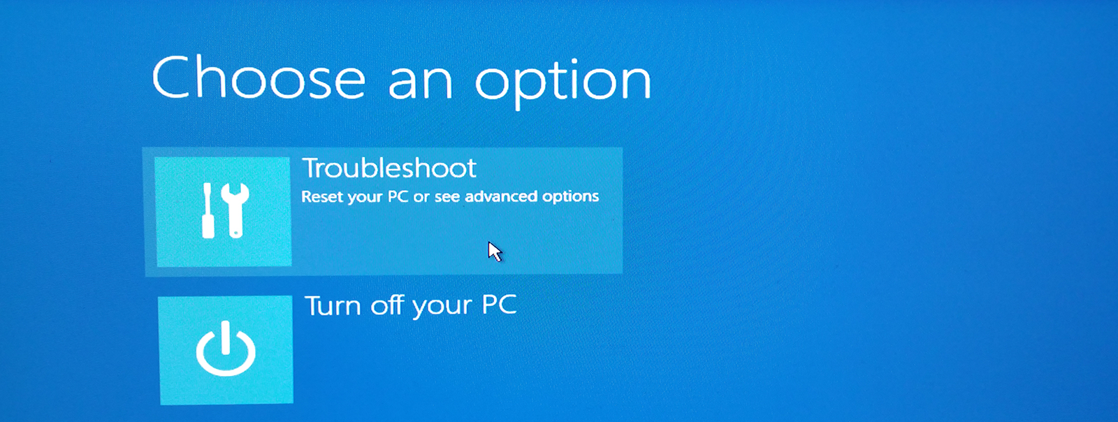 Windows repair: choose an option