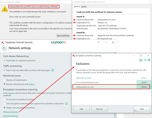 Manage exclusions in Kaspersky Internet Security 